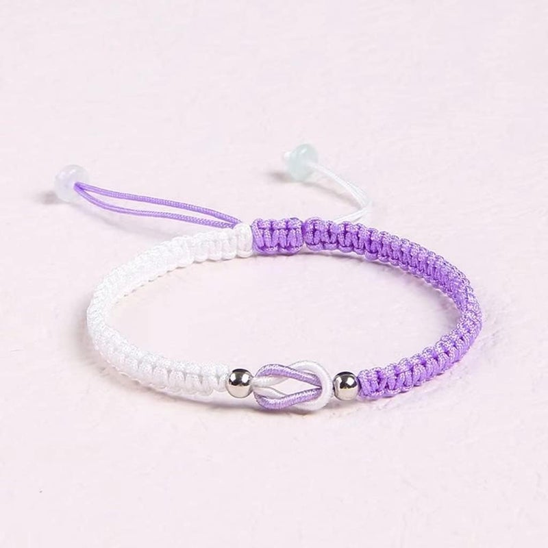 DivaGlamz To My Granddaughter-Infinity Forever Love Heart Bracelet, Natural Emperor Stone Double Layer Purple Beaded Woven Wrap Bracelets Adjustable Mind Peace Gift Jewelry - Image 1